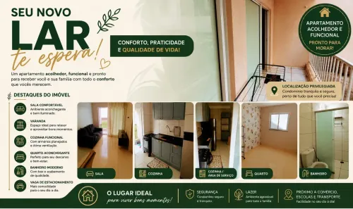 Apartamento com 2 Quartos para alugar, 58m² no Turu, São Luís