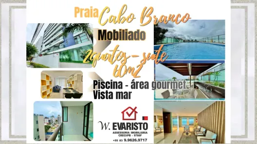 Apartamento com 2 Quartos para venda ou aluguel, 60m² no Cabo Branco, João Pessoa