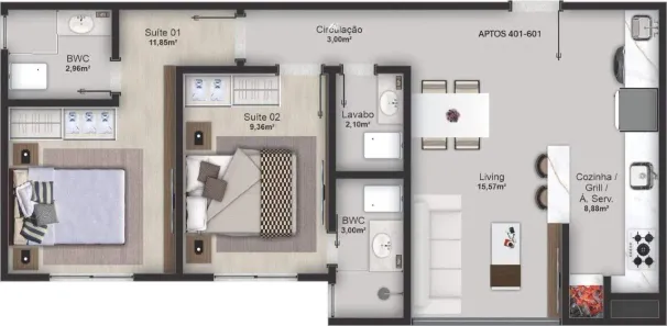 Apartamento com 2 Quartos à venda, 64m² no Centro, Balneário Camboriú