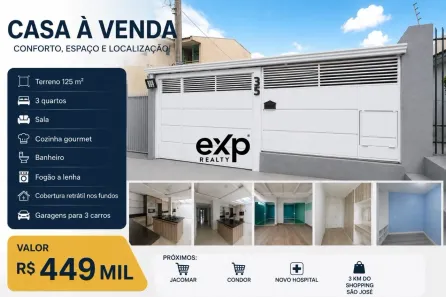 Casa com 3 Quartos à venda, 85m² no Santo Antônio, São José dos Pinhais