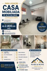 Casa com 2 Quartos para alugar, 75m² no Alto da Cruz, Camaçari