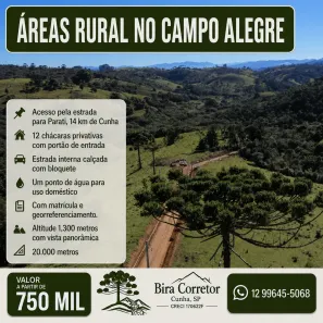 Fazenda/Sítio à venda, 20000m² no , Cunha