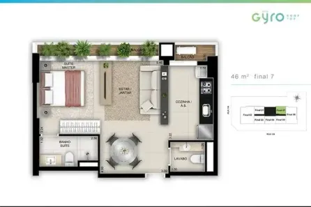 Apartamento com 1 Quarto à venda, 46m² no Setor Marista, Goiânia