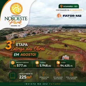Lote/Terreno à venda, 225m² no Residencial Triunfo II Etapa, Goianira