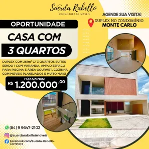 Casa de Condomínio com 3 Quartos à venda, 261m² no Parque das Nações, Parnamirim