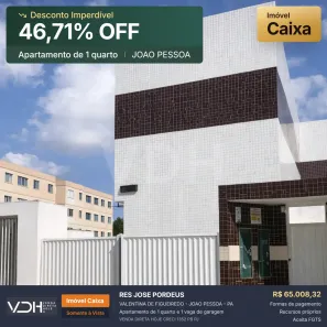 Apartamento com 1 Quarto à venda, 40m² no Muçumagro, João Pessoa