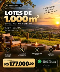 Lote/Terreno à venda, 1000m² no Jardim Tres Lagoinhas, Mairinque