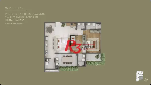 Apartamento com 2 Quartos à venda, 93m² no Boqueirão, Santos