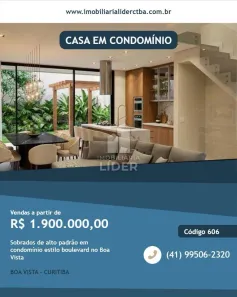 Casa de Condomínio com 3 Quartos à venda, 214m² no Boa Vista, Curitiba