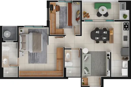 Apartamento com 2 Quartos à venda, 66m² no Alto da Glória, Goiânia