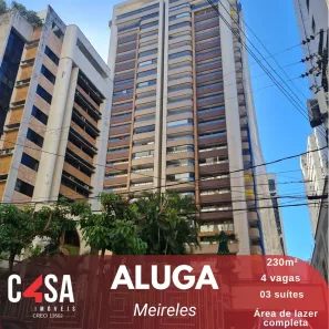 Apartamento com 3 Quartos para alugar, 230m² no Meireles, Fortaleza