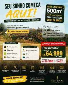 Lote/Terreno à venda, 500m² no Centro (Caucaia do Alto), Cotia
