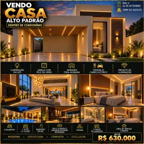 Casa de Condomínio com 3 Quartos à venda, 230m² no Setor Habitacional Vicente Pires, Brasília