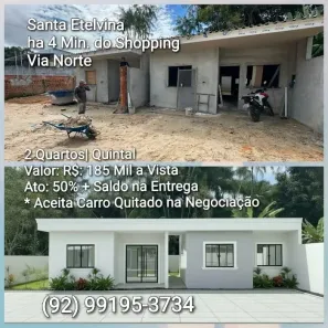 Casa com 2 Quartos à venda, 55m² no Santa Etelvina, Manaus
