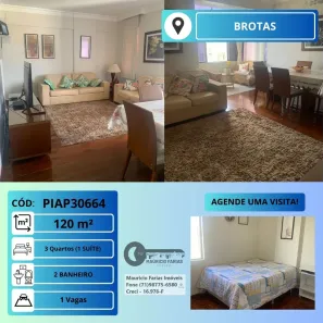 Apartamento com 3 Quartos à venda, 120m² no Brotas, Salvador