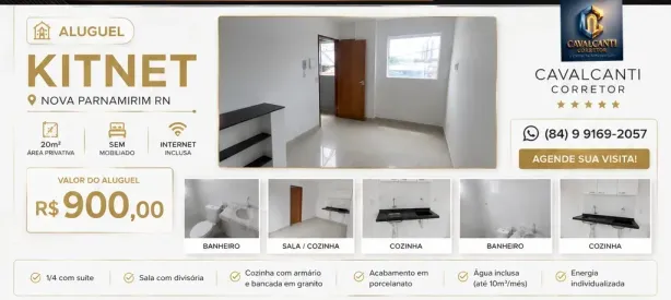 Kitnet com 1 Quarto para alugar, 20m² no Nova Parnamirim, Parnamirim