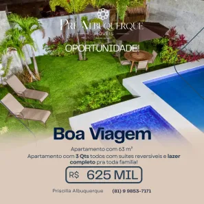 Apartamento com 3 Quartos à venda, 63m² no Boa Viagem, Recife