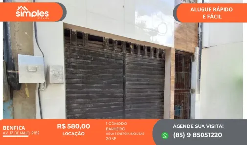 Kitnet para alugar, 20m² no Benfica, Fortaleza