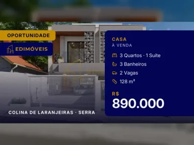 Casa com 3 Quartos à venda, 128m² no Colina de Laranjeiras, Serra
