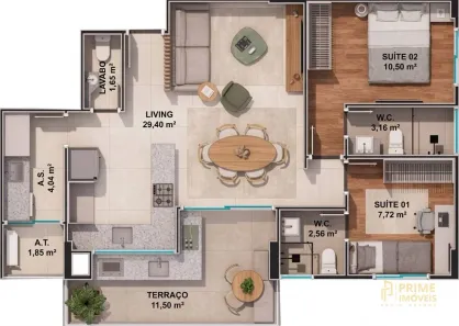 Apartamento com 2 Quartos à venda, 80m² no Mirim, Praia Grande
