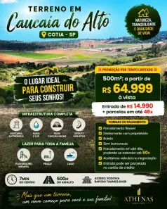 Lote/Terreno à venda, 500m² no Esmeralda Park (Caucaia do Alto), Cotia