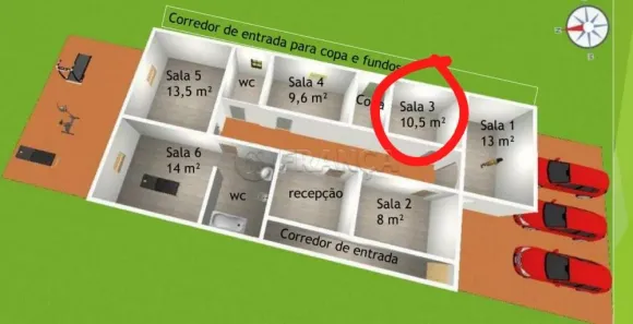 Sala Comercial para alugar, 11m² no Jardim Didinha, Jacareí