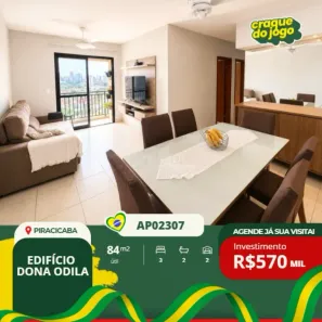 Apartamento com 3 Quartos à venda, 84m² no São Dimas, Piracicaba