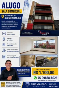 Sala Comercial para alugar, 30m² no Centro, Alagoinhas