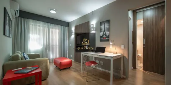 Flat com 1 Quarto para alugar, 35m² no Itaim Bibi, São Paulo