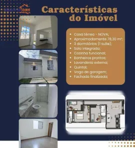 Casa com 3 Quartos à venda, 78m² no Setville Altos de São José, São José dos Campos