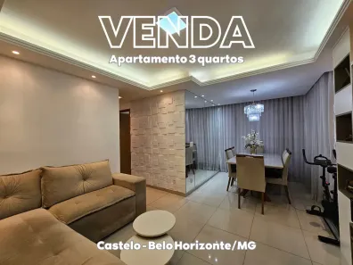 Apartamento com 3 Quartos à venda, 75m² no Castelo, Belo Horizonte