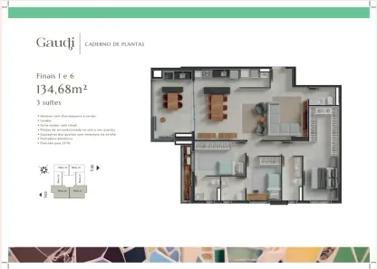 Apartamento com 3 Quartos à venda, 134m² no Setor Bueno, Goiânia