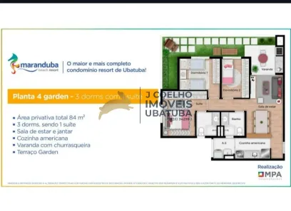 Apartamento com 3 Quartos à venda, 84m² no Maranduba, Ubatuba
