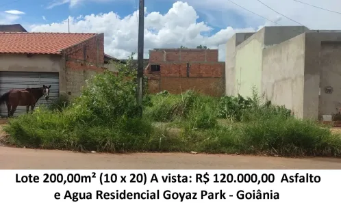 Lote/Terreno à venda, 200m² no Residencial Goyaz Park, Goiânia