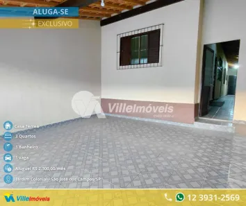 Casa com 3 Quartos para alugar, 138m² no Jardim Colonial, São José dos Campos