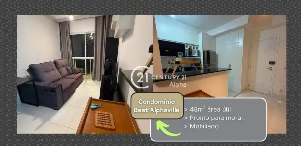 Apartamento com 1 Quarto para alugar, 48m² no Alphaville Centro Industrial e Empresarial/Alphaville., Barueri