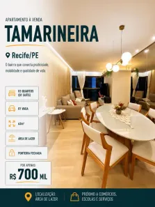Apartamento com 2 Quartos à venda, 63m² no Tamarineira, Recife