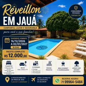 Casa de Condomínio com 3 Quartos para alugar, 500m² no Jauá (Abrantes), Camaçari