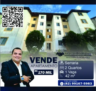 Apartamento com 2 Quartos à venda, 42m² no Serraria, Maceió