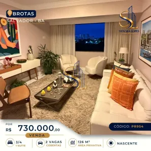 Apartamento com 3 Quartos à venda, 126m² no Brotas, Salvador