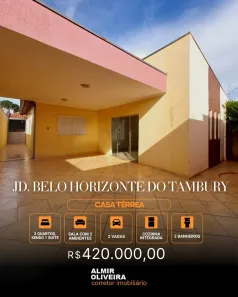 Casa com 3 Quartos à venda, 152m² no Jardim Belo Horizonte do Tambury, Sertãozinho