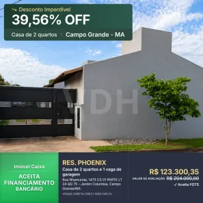 Casa de Condomínio com 2 Quartos à venda, 49m² no Jardim Colúmbia, Campo Grande