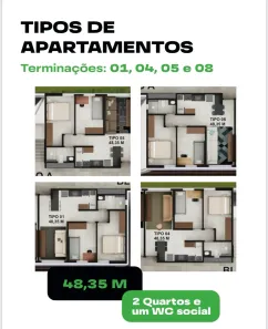 Apartamento com 2 Quartos à venda, 49m² no Nova Brasília, Campina Grande