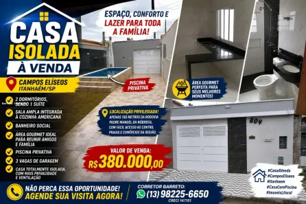 Casa com 2 Quartos à venda, 60m² no Campos Elíseos, Itanhaém