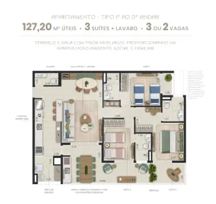 Apartamento com 3 Quartos à venda, 127m² no Riviera, Bertioga