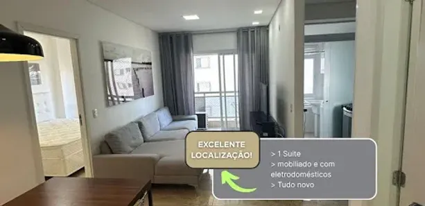 Apartamento com 1 Quarto para alugar, 52m² no Alphaville Centro Industrial e Empresarial/Alphaville., Barueri