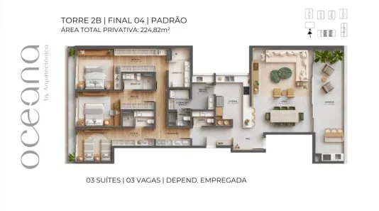 Apartamento com 3 Quartos à venda, 224m² no Jurerê, Florianópolis