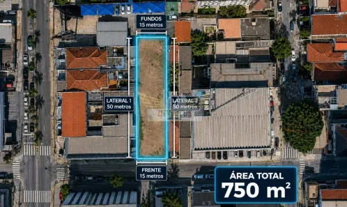 Lote/Terreno à venda, 750m² no Campestre, Santo André