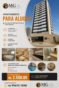 Apartamento com 2 Quartos para alugar, 58m² no Nova Betânia, Mossoró
