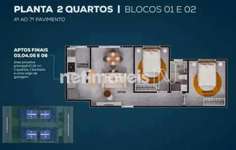 Apartamento com 2 Quartos à venda, 47m² no São Bernardo, Belo Horizonte
